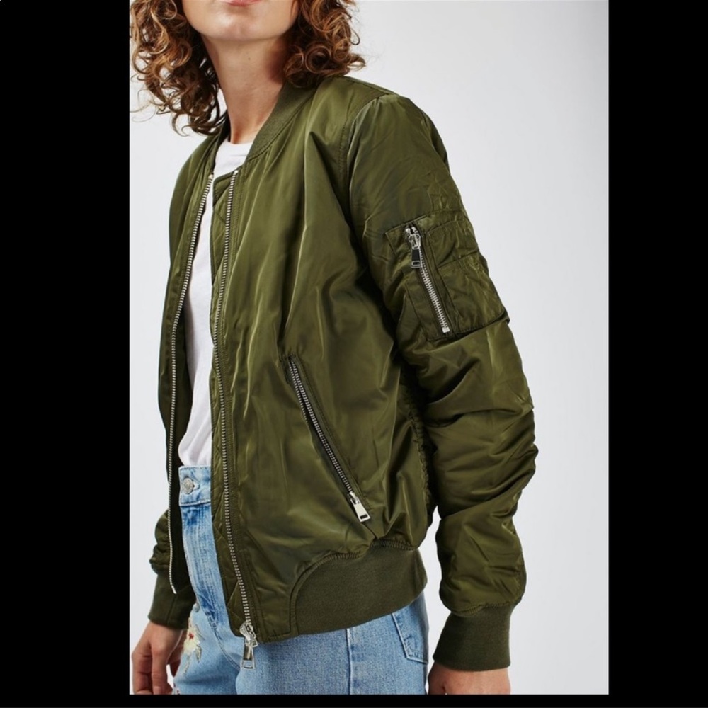 Topshop green bomber jacket